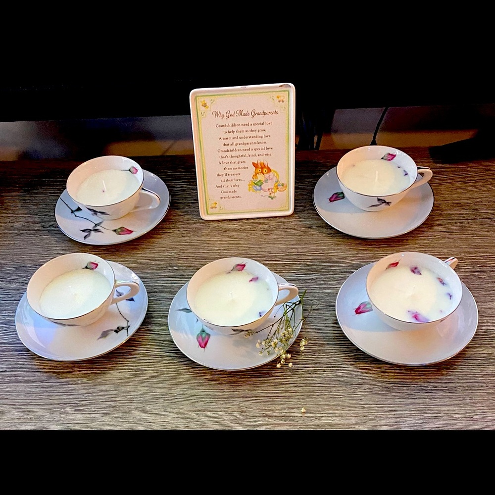 Fine China candle tea cups